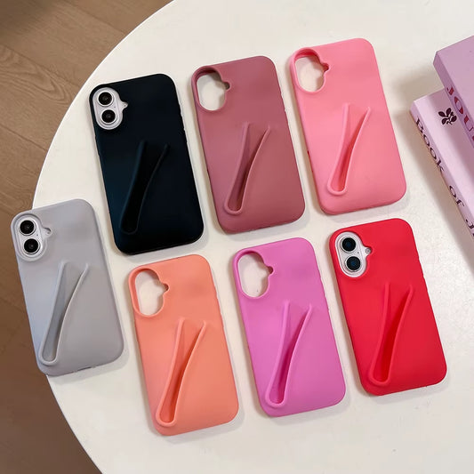 INS Lipstick Silicone Phone Case for Iphone 17 Pro Max Air 11 13 16 15 14 13 12 Pro Max plus Portable Lip Gloss Holder Cover