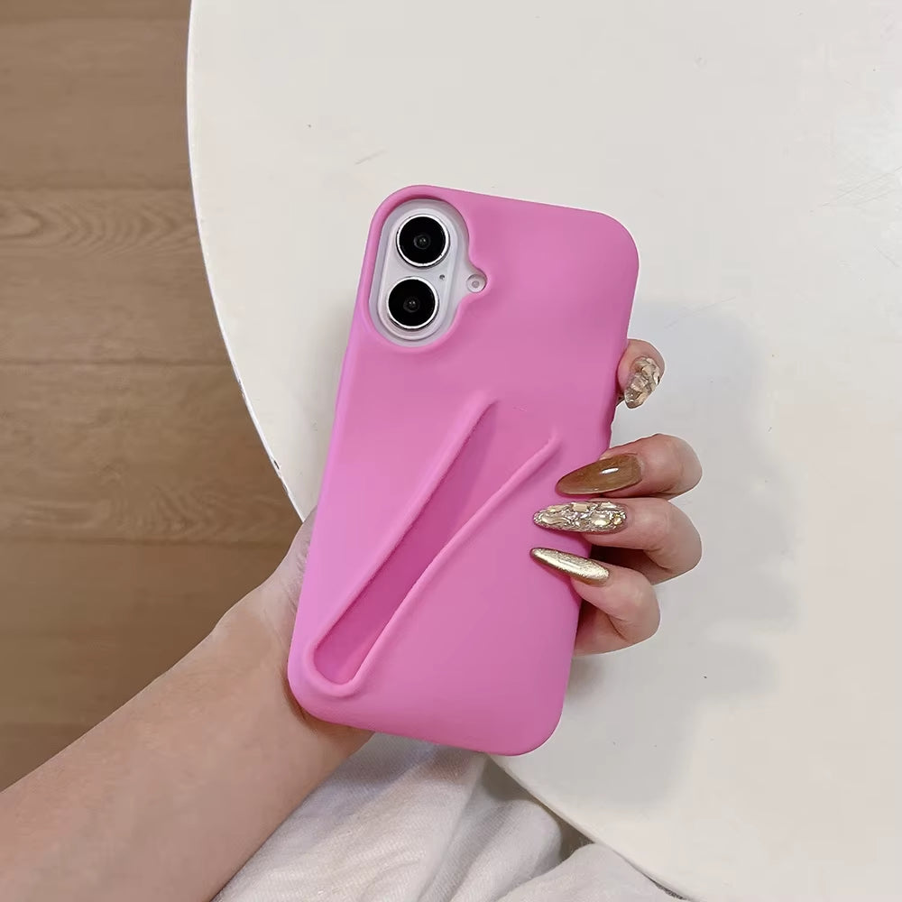 INS Lipstick Silicone Phone Case for Iphone 17 Pro Max Air 11 13 16 15 14 13 12 Pro Max plus Portable Lip Gloss Holder Cover
