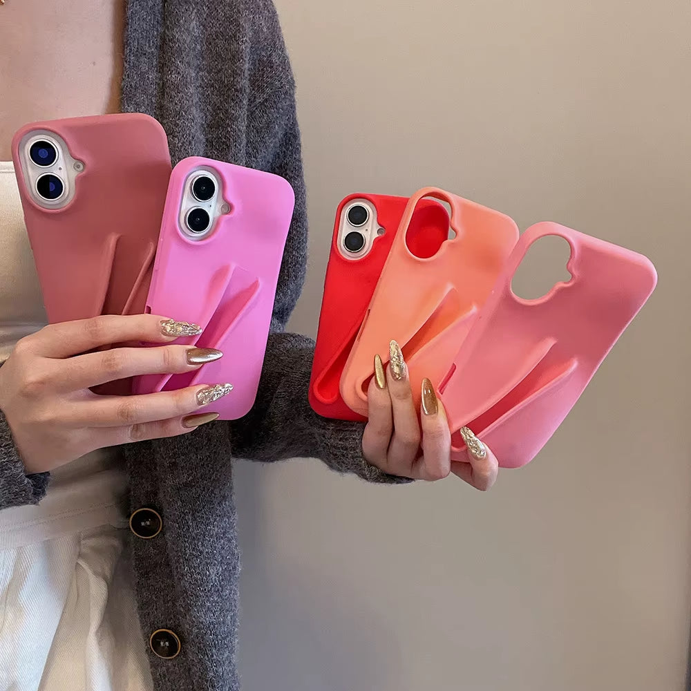 INS Lipstick Silicone Phone Case for Iphone 17 Pro Max Air 11 13 16 15 14 13 12 Pro Max plus Portable Lip Gloss Holder Cover